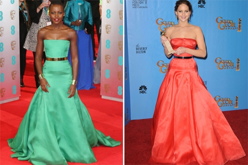 Jennifer Lawrence và Lupita Nyong’o đọ phong cách thảm đỏ