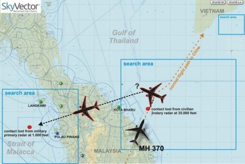 MH370 có thể còn bay 4 giờ sau khi mất tích