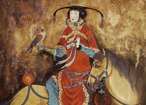 Ngựa thảo nguyên trong tranh họa sĩ Mông Cổ
