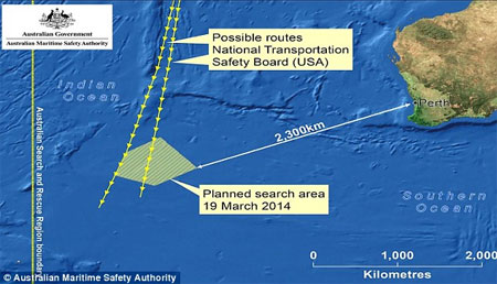 Thu hẹp vùng tìm kiếm MH370 nhờ tin của Anh, Mỹ