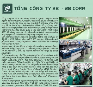 Tổng công ty 28: doanh nghiệp dệt may hàng đầu Việt Nam