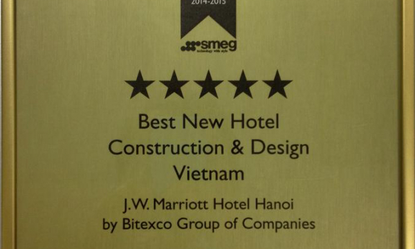 J.W Marriott Hà Nội nhận giải thưởng “Khách sạn có thiết kế & Xây dựng đẹp nhất”