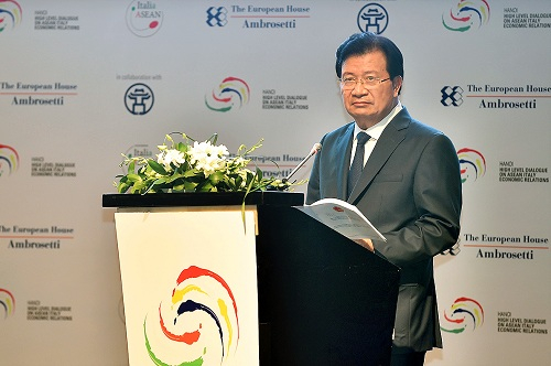 Phó Thủ tướng Trịnh Đình Dũng dự Diễn đàn Doanh nghiệp Italy-ASEAN