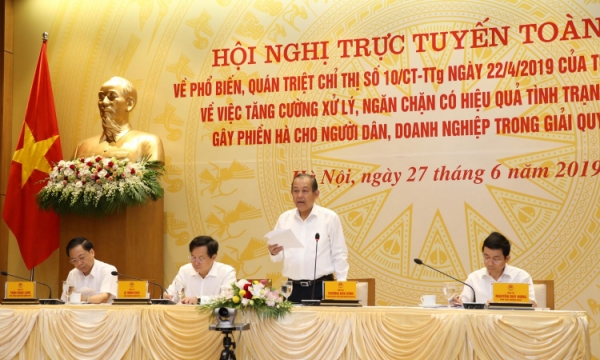 Phó Thủ tướng Trương Hòa Bình chủ trì Hội nghị toàn quốc xử lý tình trạng nhũng nhiễu