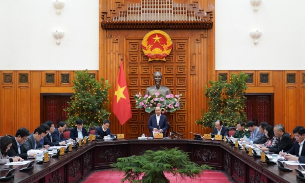Thủ tướng Nguyễn Xuân Phúc chủ trì cuộc họp về phòng chống dịch NCOV