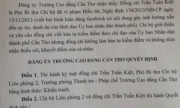 Kỷ luật đảng viên viết bình luận trên Facebook đúng hay sai? 