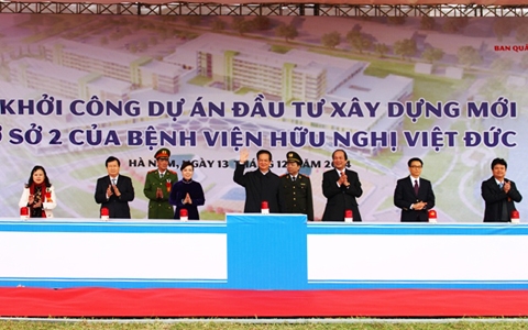 Thủ tướng dự lễ khởi công cơ sở 2 bệnh viện Việt - Đức và Bạch Mai
