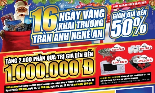 Trần Anh liên tiếp khai trương 3 siêu thị tại Nghệ An, Hải Dương, Hải Phòng