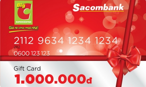 Sacombank phát hành thẻ quà tặng Big C 