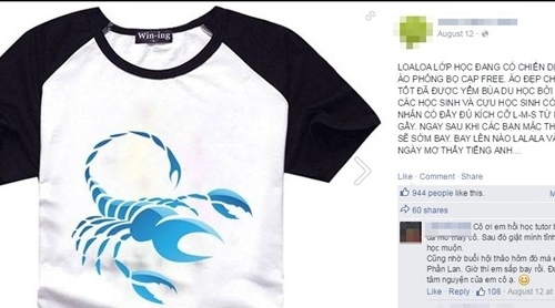 Giáo viên Lê Na lại gây sốc khi tặng áo phông in hình bọ cạp cho học viên