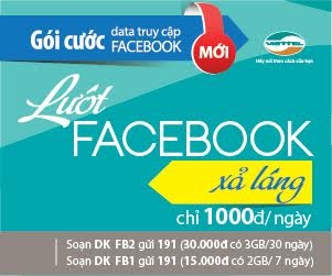 Viettel ra mắt gói cước dùng Facebook “tẹt ga” chỉ 1.000đ/ngày