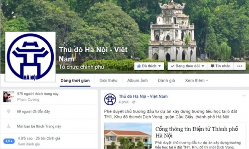 UBND TP Hà Nội sẽ kết nối với người dân qua Facebook