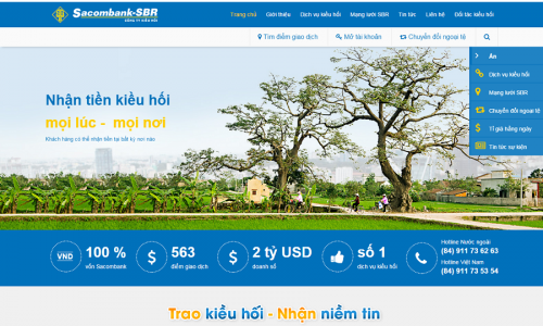 Sacombank - SBR công bố giao diện website mới