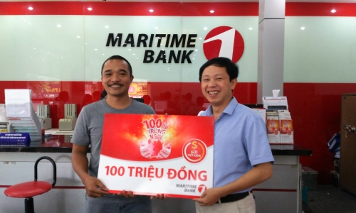 Maritime Bank xác định khách hàng đầu tiên trúng giải 100 triệu đồng