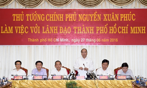 Thủ tướng làm việc với lãnh đạo Thành phố Hồ Chí Minh