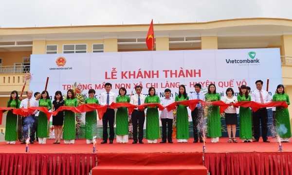 Vietcombank tài trợ 3 tỷ đồng xây nhà lớp học Trường Mầm non Chi Lăng