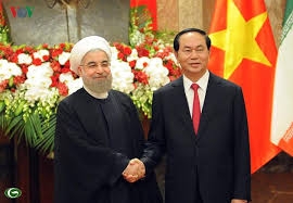 Chủ tịch nước Trần Đại Quang đón tiếp Tổng thống Iran Hassan Rouhani