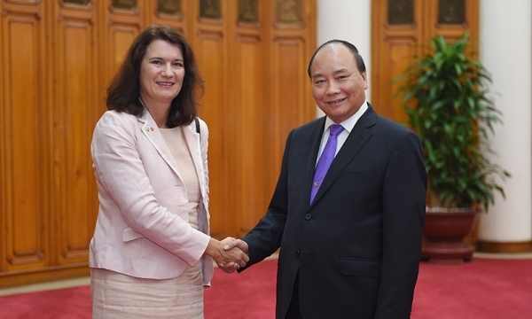 Thủ tướng Nguyễn Xuân Phúc  tiếp Bộ trưởng Thương mại Thụy Điển