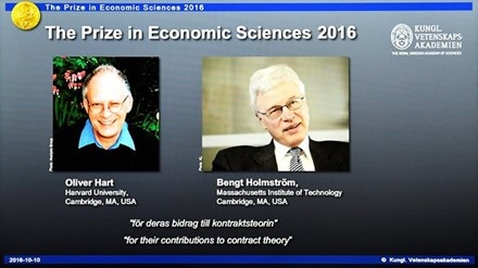 Với lý thuyết về hợp đồng, Hart và Holmstrom đoạt giải Nobel Kinh tế 