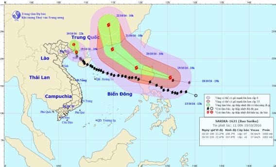 Bão số 7 suy yếu, siêu bão Haima đang hướng vào biển Đông