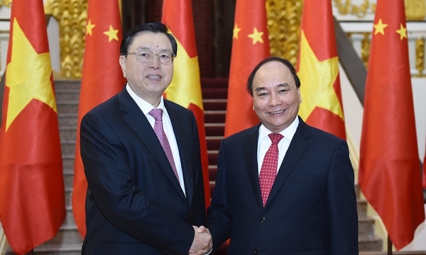 Thủ tướng hội kiến Ủy viên trưởng Nhân đại Trung Quốc Trương Đức Giang