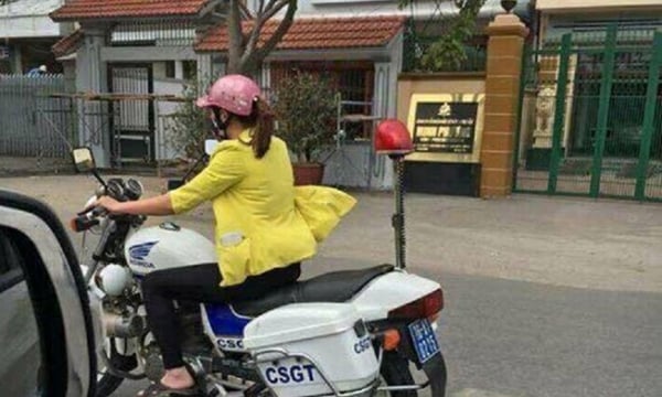 Cô gái mặc thường phục chạy mô tô đặc chủng của CSGT là ai?