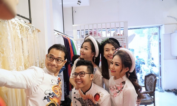 Đông đảo nghệ sĩ ủng hộ áo dài Việt của nhà thiết kế Minh Châu