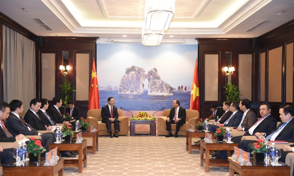Thủ tướng Nguyễn Xuân Phúc  tiếp Bí thư Khu ủy Khu tự trị dân tộc Choang tỉnh Quảng Tây