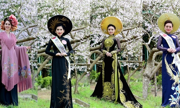  Thí sinh Hoa hậu doanh nhân người Việt châu Á 2017 diện áo dài trên đất Nhật