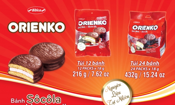Bibica ra mắt sản phẩm bánh phủ socola made in VietNam đầu tiên mang tên Orienko
