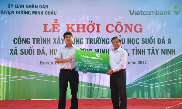Vietcombank tài trợ xây trường tiểu học tại tỉnh Tây Ninh  