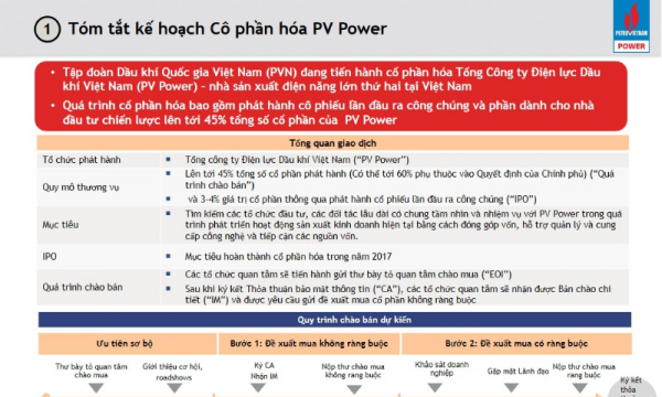 Cuối tháng 8: PV Power sẽ tiến hành IPO
