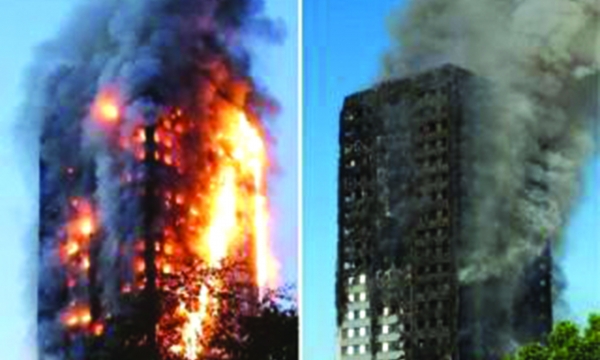 Cảnh báo hỏa hoạn ở cao ốc từ vụ cháy Grenfell Tower (London)