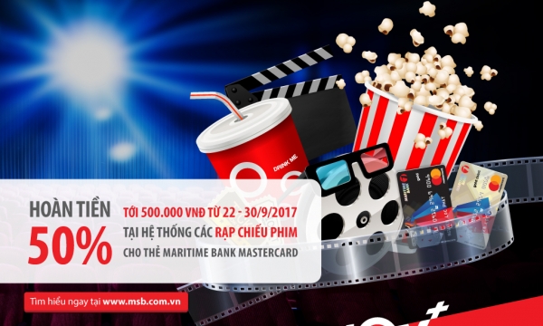 Hoàn tiền đến 500.000 đồng cho chủ thẻ Quốc tế Maritime Bank Mastercard