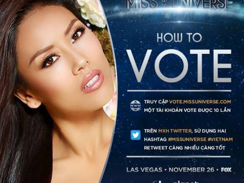 Cách thức bình chọn cho Á hậu Nguyễn Thị Loan tại Miss Universe 2017