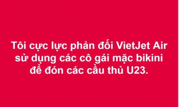 Dư luận phẫn nộ vụ người đẹp VietJet Air ăn mặc hở hang tiếp cầu thủ U 23 VN trên máy bay