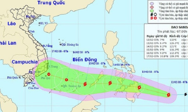 Sanba suy yếu thành áp thấp nhiệt đới, các tỉnh Nam Trung bộ vẫn phòng bão