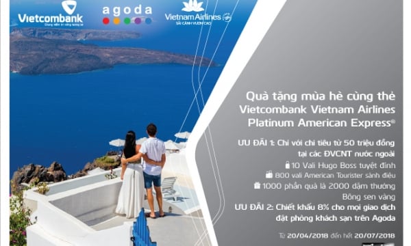 Quà tặng mùa hè hấp dẫn dành cho chủ thẻ Vietcombank Vietnam Airlines Platinum American Express ®