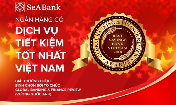 SeABank lần thứ 8 nhận giải thưởng quốc tế của Global Banking & Finance Review