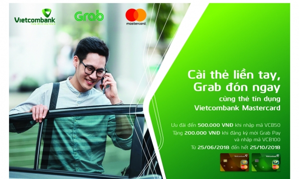 Vietcombank Mastercard khuyến mãi lớn cho người tiêu dùng sử dụng Grab