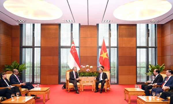 WEF ASEAN 2018: Thủ tướng Nguyễn Xuân Phúc gặp Thủ tướng Lý Hiển Long