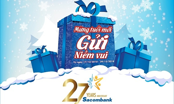 Sacombank tặng lãi suất cho khách hàng gửi tiết kiệm trong tháng sinh nhật ngân hàng