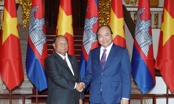 Thủ tướng Nguyễn Xuân Phúc tiếp Chủ tịch Quốc hội Vương quốc Campuchia