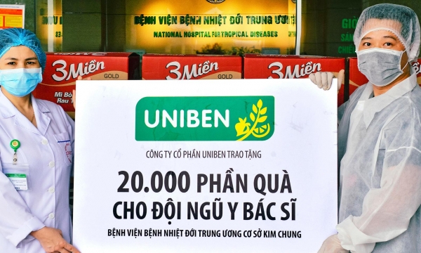 Uniben trao tặng 150.000 bữa ăn dinh dưỡng từ Mì 3 Miền và Nước trái cây Joco cho đội ngũ Y Bác sĩ các bệnh viện tuyến đầu