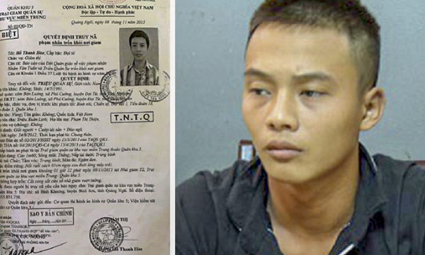Quảng Ngãi: Truy nã tội phạm giết người trốn khỏi trại giam quân sự đặc biệt nguy hiểm   