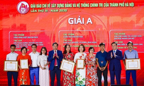 Hà Nội: Trao thưởng hai giải báo chí về xây dựng Đảng và phát triển văn hóa