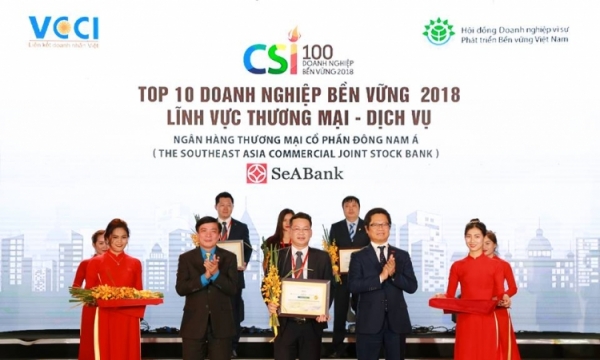 SeABank nằm trong top 10 doanh nghiệp bền vững Việt Nam