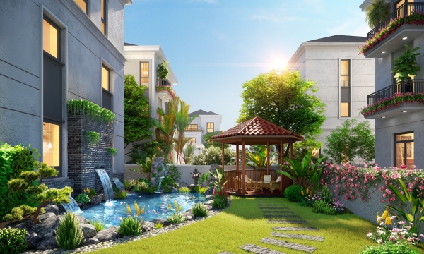 Thỏa sức thiết kế không gian sân vườn tại nhà phố sinh thái Aqua City