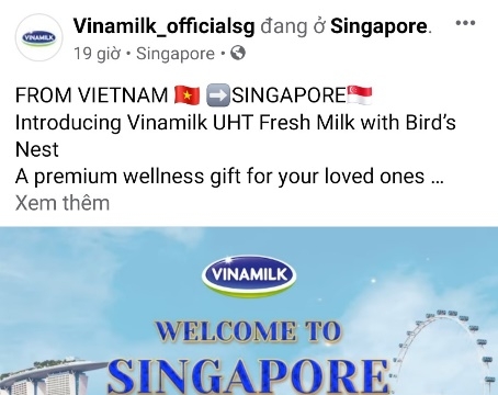 VINAMILK  tiếp tục 'tiến công' thị trường Singapore với dòng sản phẩm cao cấp
