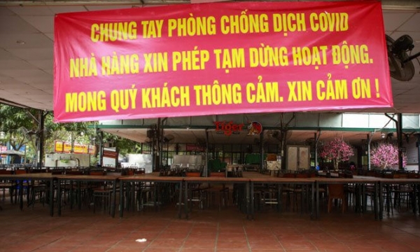 Từ 12h ngày 25/5, Hà Nội tạm dừng hoạt động nhà hàng, quán ăn tại chỗ
